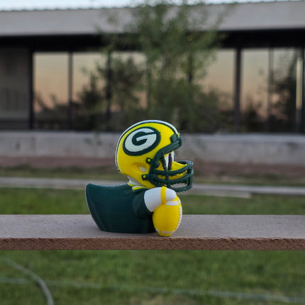 Green Bay Packers Football Duck – 3D Printed Collector Figure | Packers Fan Gift
