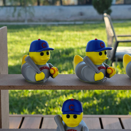 Chicago Cubs Baseball Duck – 3D Printed Collector Figure | MLB Fan Gift, Desk Decor, Dashboard Mascot
