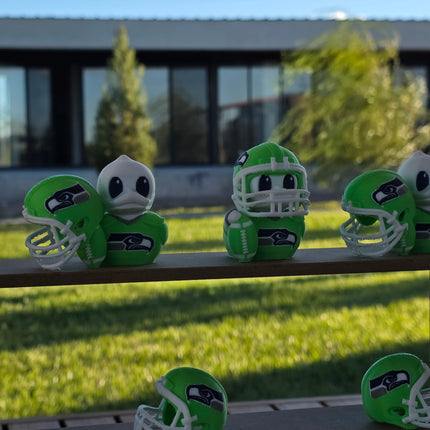 Seattle Seahawks Football Duck – 3D Printed Collector Figure | Seahawks Fan Gift