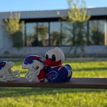 Buffalo Bills Football Duck – 3D Printed Collector Figure | NFL Fan Gift, Desk Decor, Dashboard Mascot
