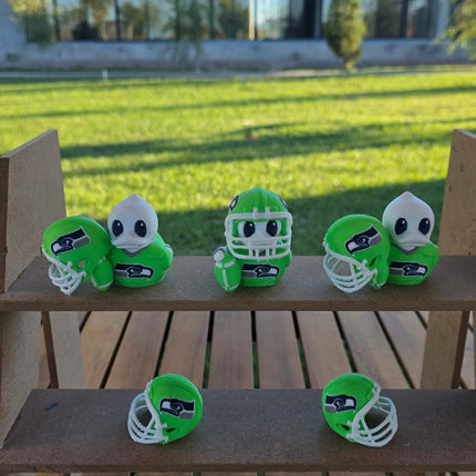 Seattle Seahawks Football Duck – 3D Printed Collector Figure | Seahawks Fan Gift