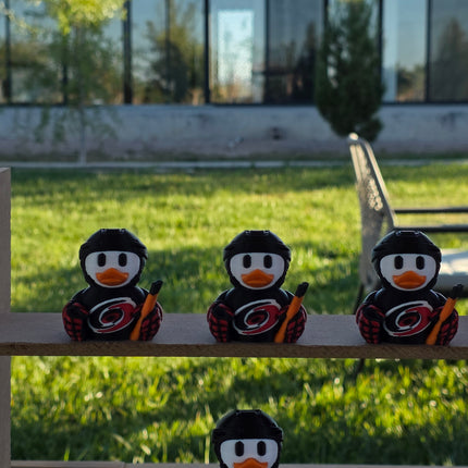 Carolina Hurricanes Hockey Duck – 3D Printed Collector Figure | NHL Fan Gift, Desk Decor, Dashboard Mascot