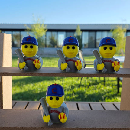 Chicago Cubs Baseball Duck – 3D Printed Collector Figure | MLB Fan Gift, Desk Decor, Dashboard Mascot
