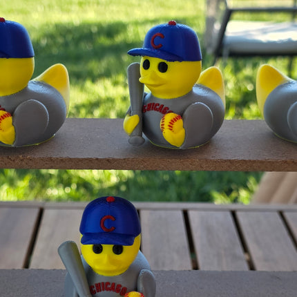Chicago Cubs Baseball Duck – 3D Printed Collector Figure | MLB Fan Gift, Desk Decor, Dashboard Mascot