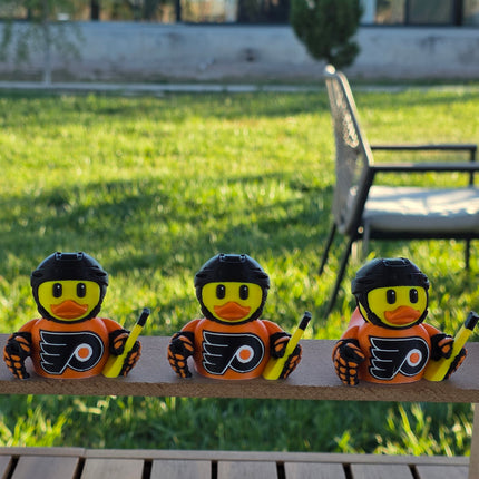 Philadelphia Flyers Hockey Duck – 3D Printed Collector Figure | NHL Fan Gift, Desk Decor, Dashboard Mascot