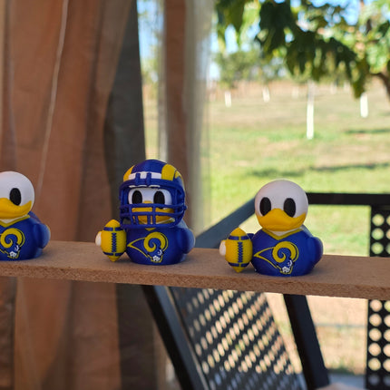 Los Angeles Rams Football Duck – 3D Printed Collector Figure | Rams Fan Gift