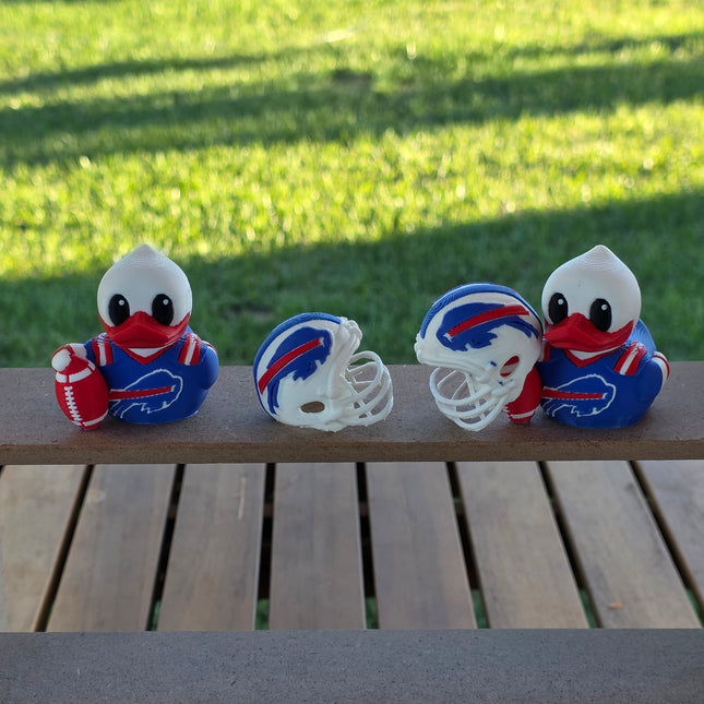 Buffalo Bills Football Duck – 3D Printed Collector Figure | NFL Fan Gift, Desk Decor, Dashboard Mascot