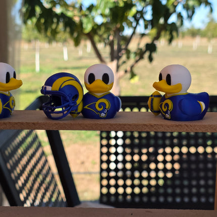 Los Angeles Rams Football Duck – 3D Printed Collector Figure | Rams Fan Gift