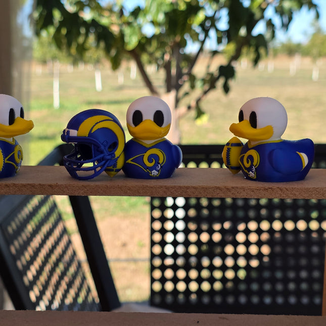 Los Angeles Rams Football Duck – 3D Printed Collector Figure | Rams Fan Gift