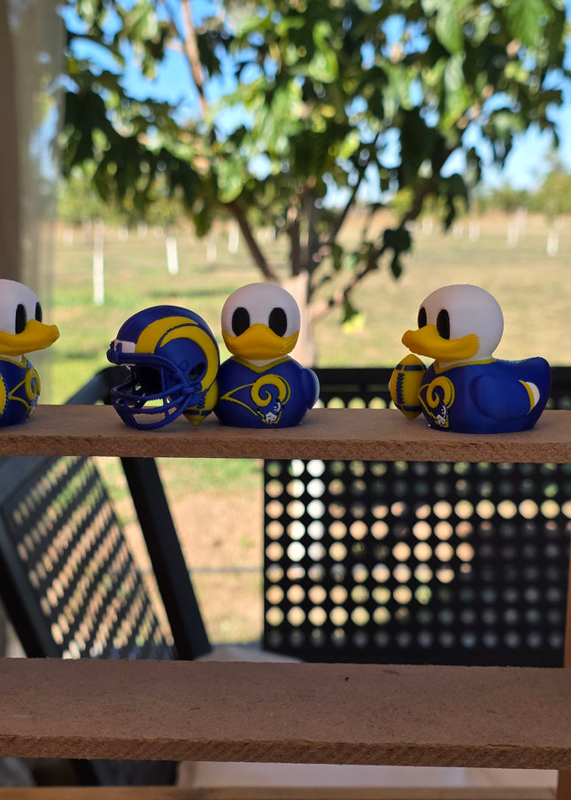 Los Angeles Rams Football Duck – 3D Printed Collector Figure | Rams Fan Gift