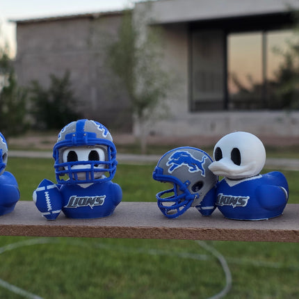 Detroit Lions Football Duck – 3D Printed Collector Figure | Lions Fan Gift