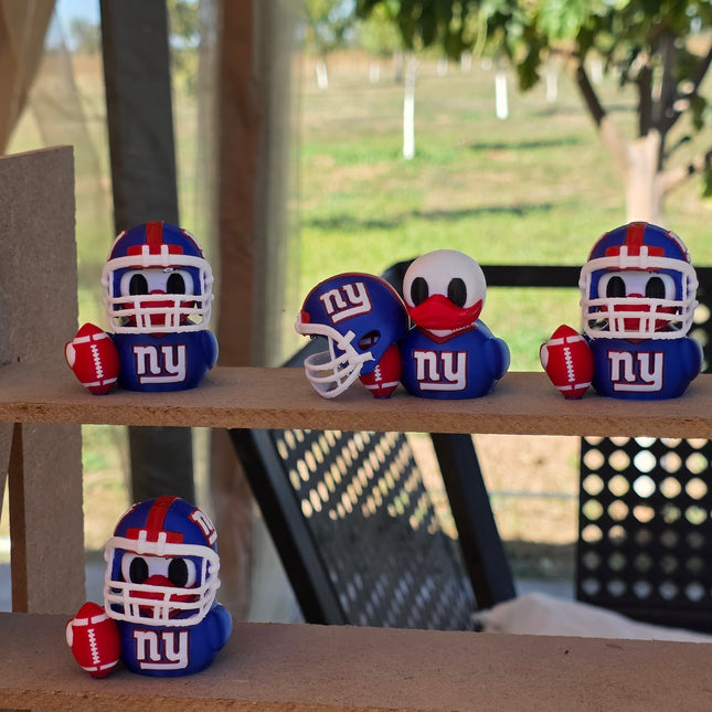 New York Giants Football Duck – 3D Printed Collector Figure | NFL Fan Gift, Desk Decor, Dashboard Mascot