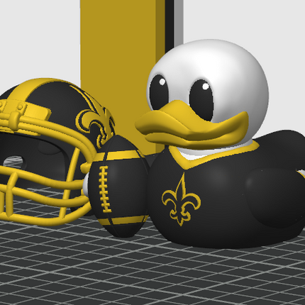 New Orleans Saints Football Duck – 3D Printed NFL Fan Dashboard Duck | Saints Fan Gift | Football Car Dashboard Decor