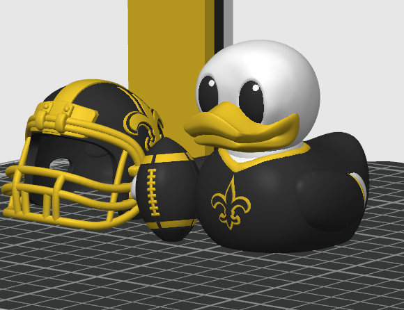 New Orleans Saints Football Duck – 3D Printed NFL Fan Dashboard Duck | Saints Fan Gift | Football Car Dashboard Decor