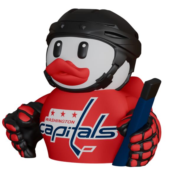 Washington Capitals Hockey Duck – 3D Printed NHL Fan Dashboard Duck | Capitals Fan Gift | Hockey Car Dashboard Decor